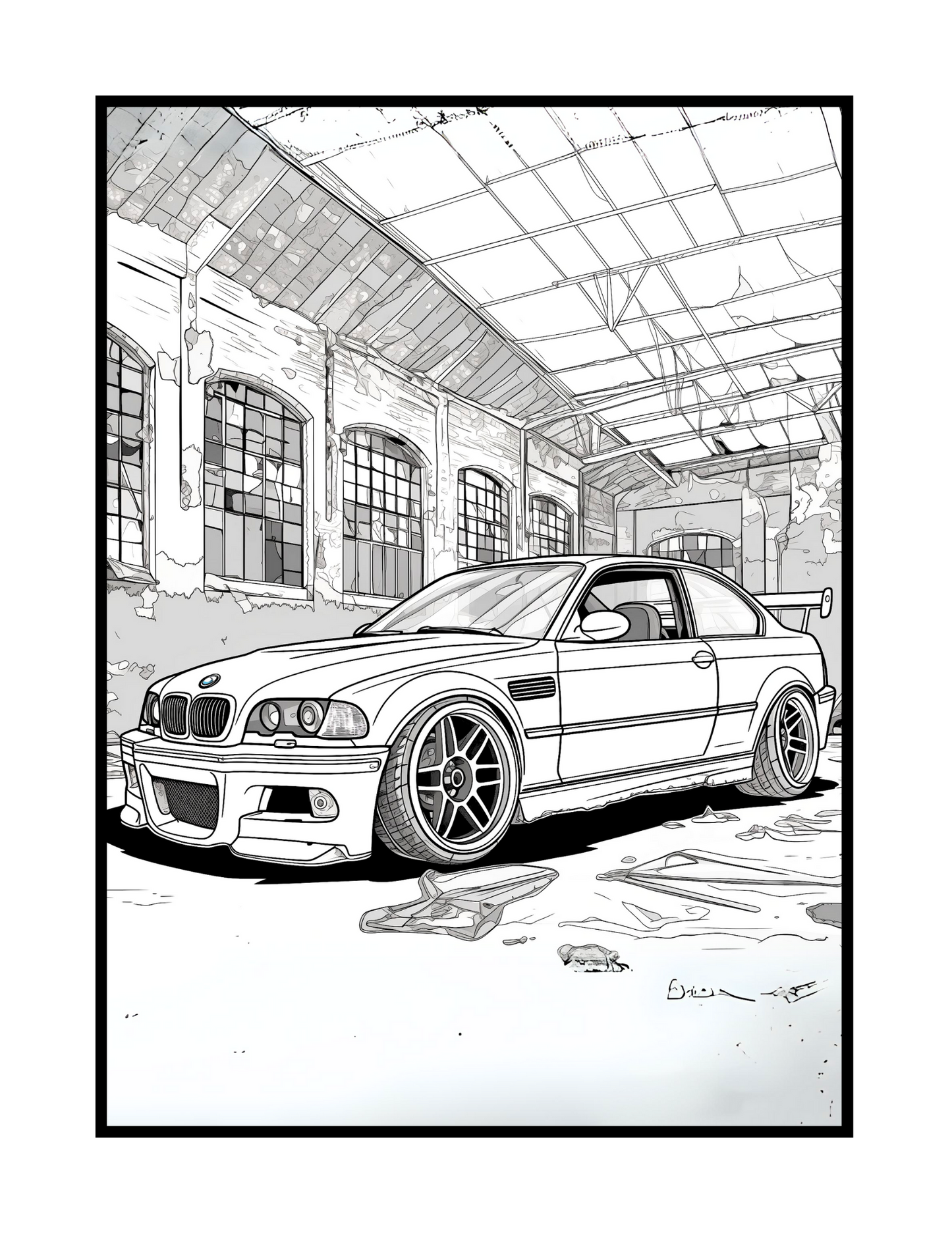 Retro German Cars Coloring Book (PDF - Digital Download [50 Pages])