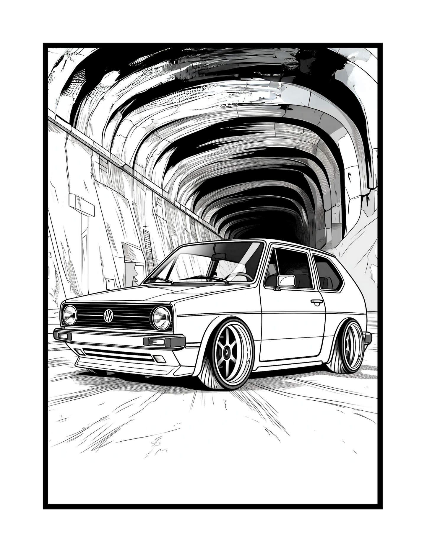 Retro German Cars Coloring Book (PDF - Digital Download [50 Pages])