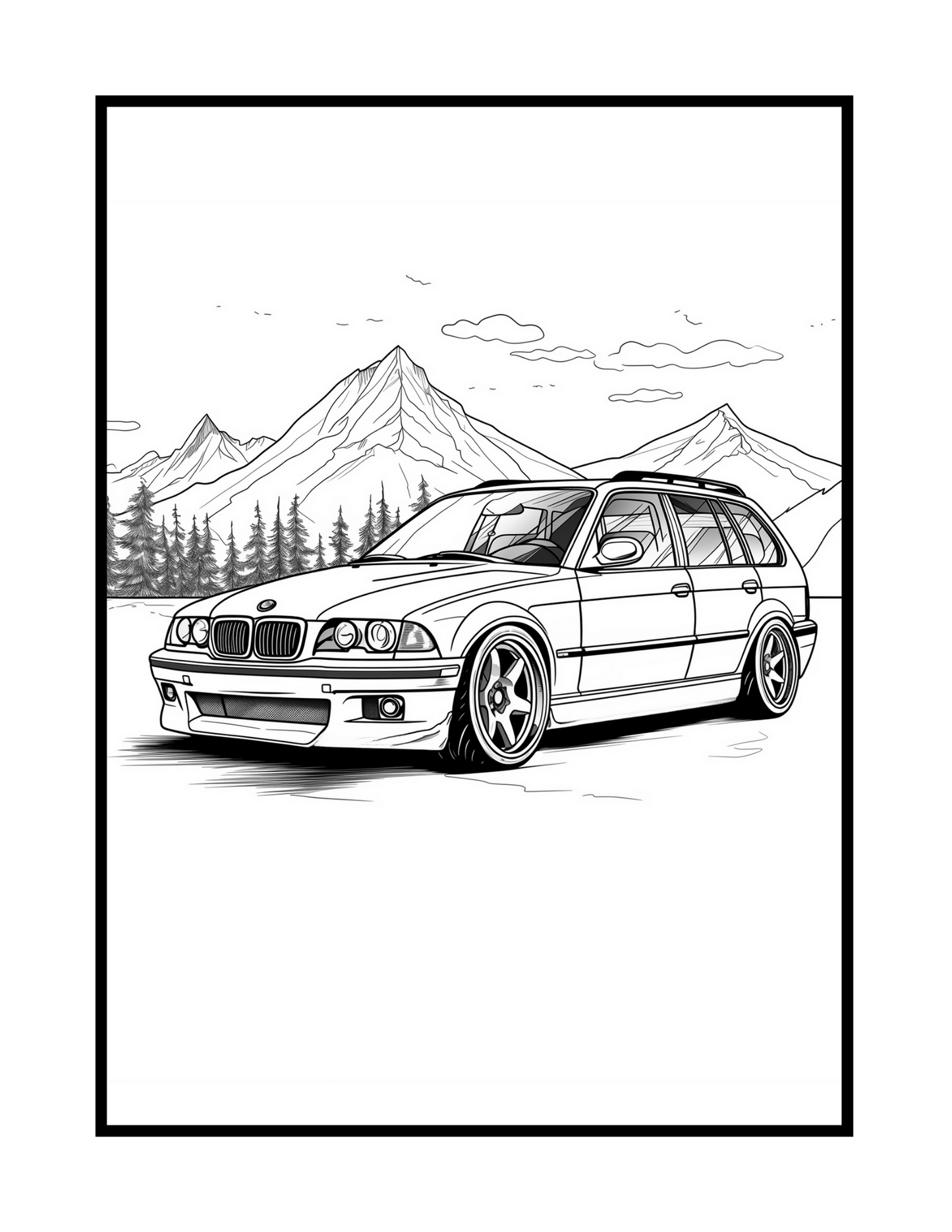 Retro German Cars Coloring Book (PDF - Digital Download [50 Pages])