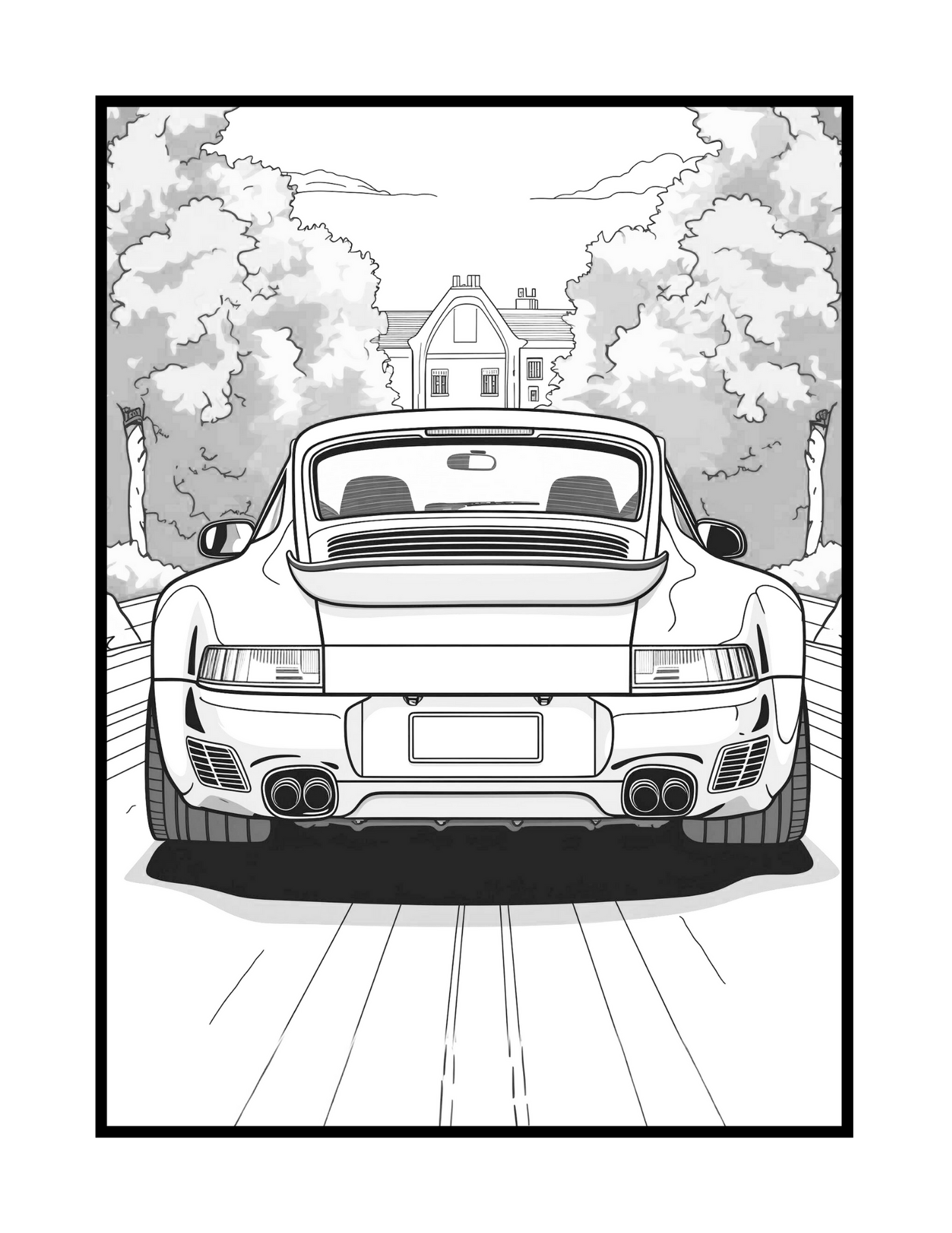 Retro German Cars Coloring Book (PDF - Digital Download [50 Pages])