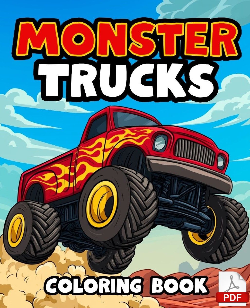 Monster Trucks Coloring Book (PDF - Digital Download [60 Pages])